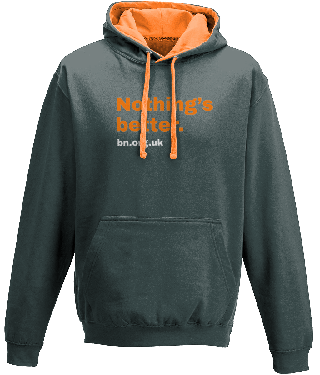 Charcoal & Orange Hoodie - Nothing's Better – British Naturism